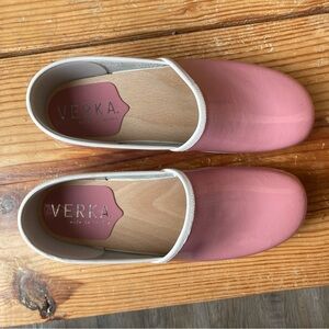 Pink Leather Clogs for Women